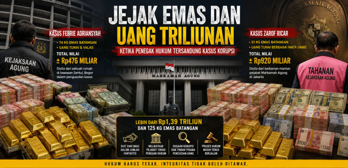 Jejak Emas Penegak Hukum: Rp1,39 Triliun dan 125 Kg Emas yang Mengguncang Indonesia
